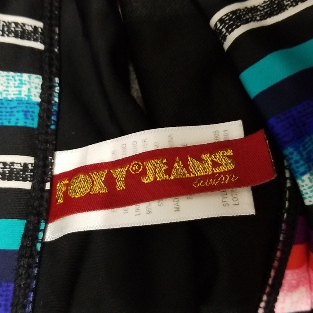 (M/L) Foxy Jeans Colorful Two Piece Tankini Swimsuit Beach Pool Vacation - Picture 6 of 14